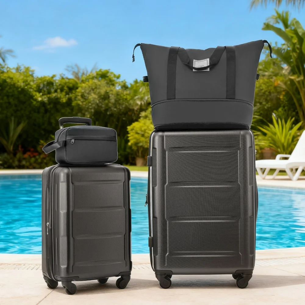 2 Piece Luggage Set with Bags Expanable Spinner Wheels ABS Lightweight Suitcase with TSA Lock 20inch+28inch (Set of 2)