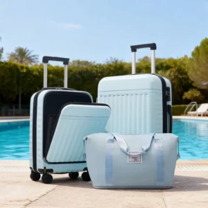 3 Piece Front Opening Hard Shell Travel Luggage Expandable Suitcase with USB Port Handbag Spinner Wheels and TSA Lock (Set of 3)